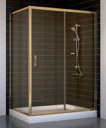 Душевой уголок Vegas Glass ZP+ZPV 130*80 05 05 стекло бронза, 130x80, прямоугольный, двери раздвижные