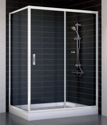 Душевой уголок Vegas Glass ZP+ZPV 140*80 01 01 стекло прозрачное, 140x80, прямоугольный, двери раздвижные