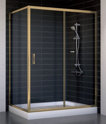 Душевой уголок Vegas Glass ZP+ZPV 140*80 05 01 стекло прозрачное, 140x80, прямоугольный, двери раздвижные