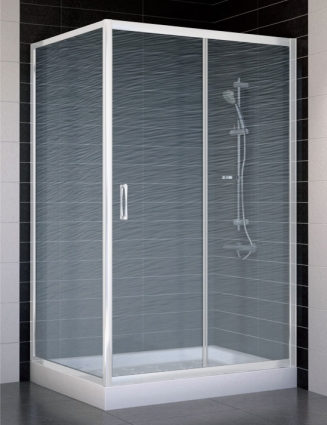 Душевой уголок Vegas Glass ZP+ZPV 110*90 01 02 стекло шиншилла, 110x90, прямоугольный, двери раздвижные