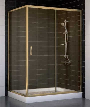 Душевой уголок Vegas Glass ZP+ZPV 130*90 05 05 стекло бронза, 130x90, прямоугольный, двери раздвижные