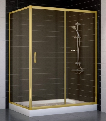 Душевой уголок Vegas Glass ZP+ZPV 140*90 09 05 стекло бронза, 140x90, прямоугольный, двери раздвижные