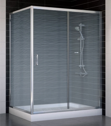 Душевой уголок Vegas Glass ZP+ZPV 140*90 08 02 стекло шиншилла, 140x90, прямоугольный, двери раздвижные