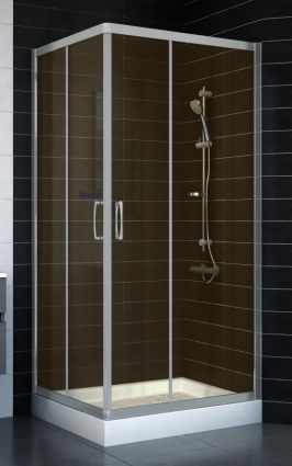 Душевой уголок Vegas Glass ZA-F 80*90 07 10 стекло бронза, 80x90, прямоугольный, двери раздвижные