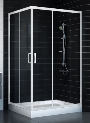 Душевой уголок Vegas Glass ZA-F 0110*100 01 01 стекло прозрачное, 100x110, прямоугольный, двери раздвижные