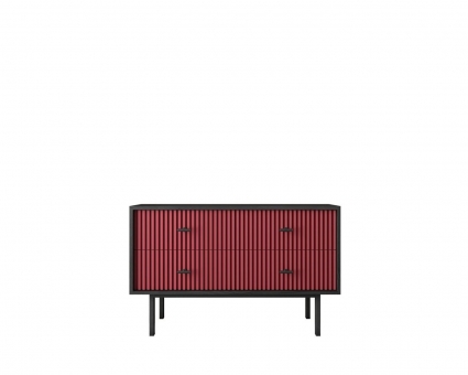 Комод с четырьмя ящиками Этажерка Emerson красного цвета, для белья,  стиль скандинавский