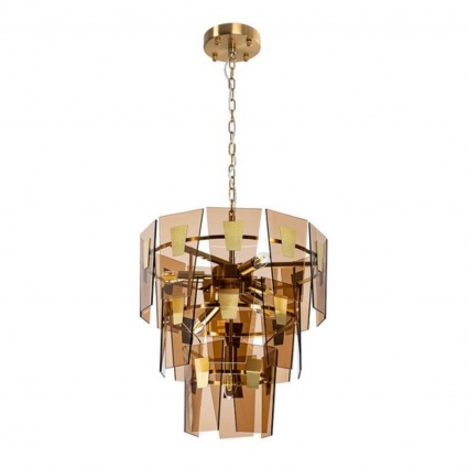 Подвесная люстра Arte Lamp Sophia A4066LM-6PB в стиле модерн, цвет янтарный