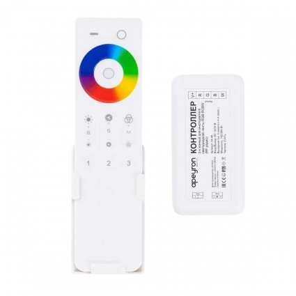 Контроллер 3-х зонный RGB - RGBW Apeyron 12/24V сенсорный пульт 04-48 цвет белый