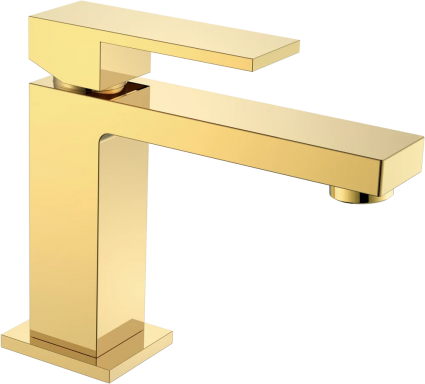 Смеситель для раковины Boheme Qubic 471-G shinny gold однорычажный, золото