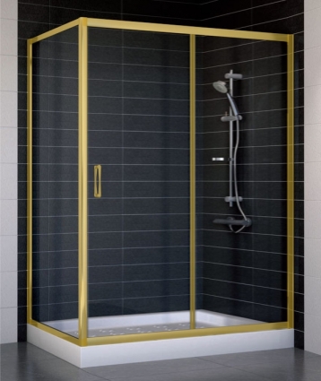 Душевой уголок Vegas Glass ZP+ZPV 140*70 09 01 стекло прозрачное, 140x70, прямоугольный, двери раздвижные