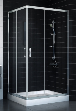 Душевой уголок Vegas Glass ZA-F 90*100 08 01 стекло прозрачное, 90x100, прямоугольный, двери раздвижные
