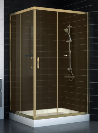 Душевой уголок Vegas Glass ZA-F 0110*100 05 05 стекло бронза, 100x110, прямоугольный, двери раздвижные