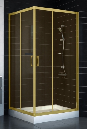 Душевой уголок Vegas Glass ZA 0100 09 05 стекло бронза, 100x100, квадратный, двери раздвижные