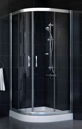 Душевой уголок Vegas Glass ZS-F 80*110 08 01 стекло прозрачное, 80х110, четверть круга, двери раздвижные