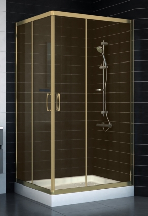 Душевой уголок Vegas Glass ZA-F 90*100 05 05 стекло бронза, 90x100, прямоугольный, двери раздвижные