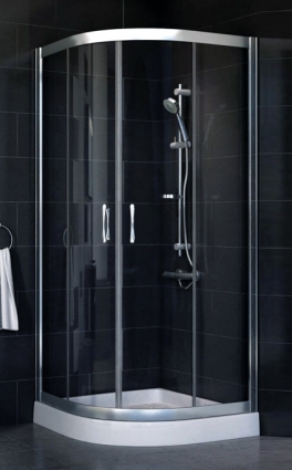 Душевой уголок Vegas Glass ZS-F 80*100 08 01 стекло прозрачное, 80х100, четверть круга, двери раздвижные