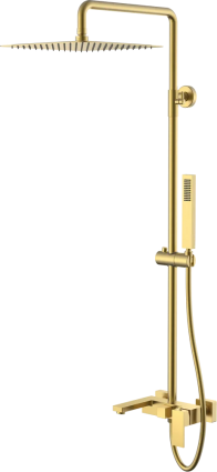Душевая стойка Boheme Qubic 478-MG matt gold золото, штанга 137.9 см