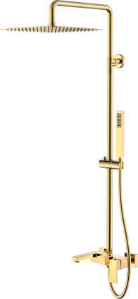 Душевая стойка Boheme Qubic 478-G shinny gold золото, штанга 137.9 см