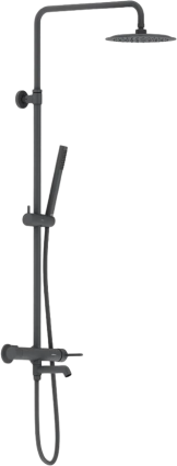 Душевая стойка Damixa Scandinavian Pure 936740300 черный матовый штанга 145 см, шланг пластиковый 175 см