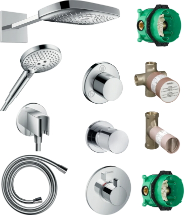 Душевой комплект Hansgrohe Raindance Select E 300 (3 jet) 26468000 + 26530000 + 26487000 + 28276000 + 15932000 + 15972000 хром