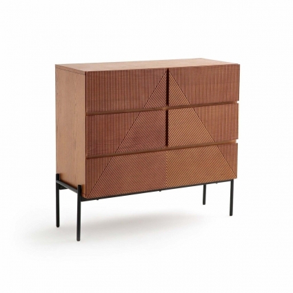 Комод с ящиками La Redoute Plus Lodge коричневого цвета стиль скандинавский