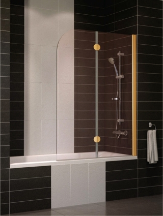 Шторка на ванну Vegas Glass E2V 0120 05 05 R профиль бронза, стекло бронза, складная, правая