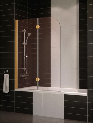 Шторка на ванну Vegas Glass E2V 0120 05 05 L профиль бронза, стекло сатин, складная, левая
