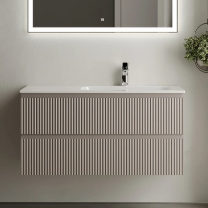 Тумба с раковиной Sancos Snob R 100 см, R, doha soft, подвесная, матовая