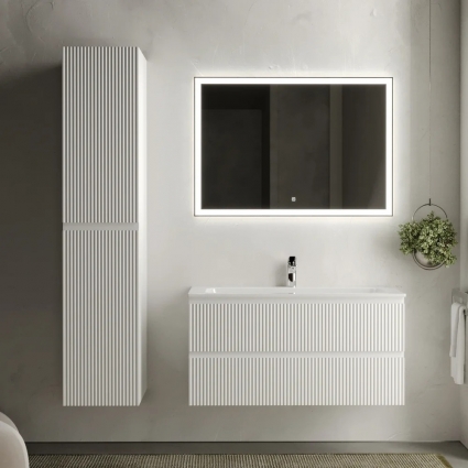 Мебель для ванной Sancos Snob R 100 см, bianco, подвесная, матовая