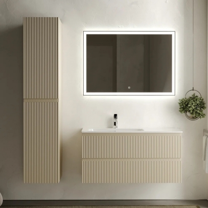 Мебель для ванной Sancos Snob R 100 см, L, beige soft, подвесная, матовая
