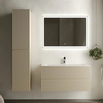 Мебель для ванной Sancos Snob R 100 см, beige soft, подвесная, матовая