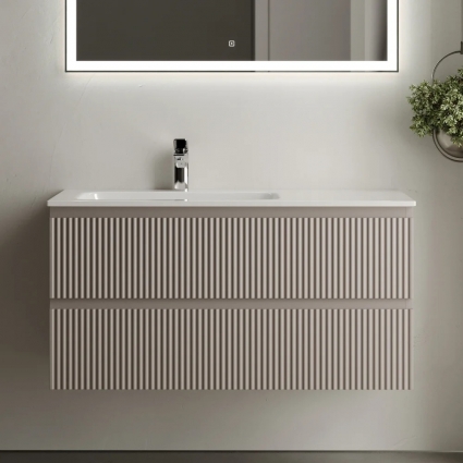Тумба с раковиной Sancos Snob R 100 см, L, doha soft, подвесная, матовая