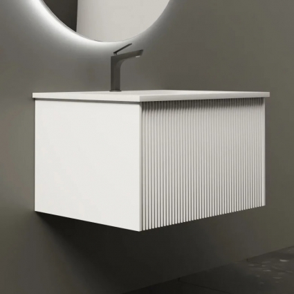 Тумба с раковиной La Fenice Terra 60 белая, подвесная, матовая