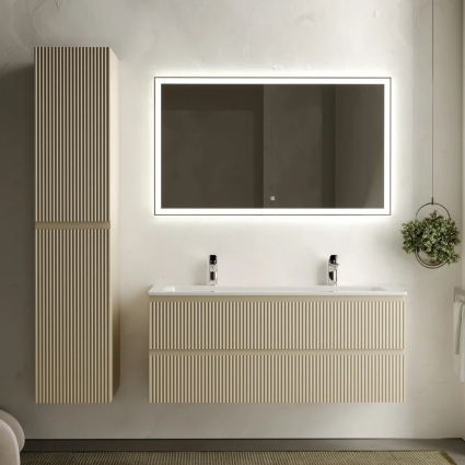 Мебель для ванной Sancos Snob R 120 см, beige soft, раковина CN7016, подвесная, матовая