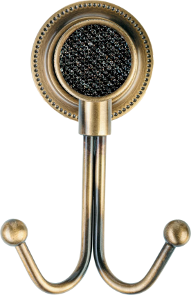 Крючок Boheme Royal Cristal Black Br двойной, бронза в стиле ретро