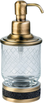 Дозатор Boheme Royal Cristal Black Br настольный, бронза в стиле ретро