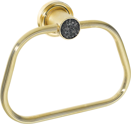 Полотенцедержатель Boheme Royal Cristal Black Gold кольцо золото, подвесной