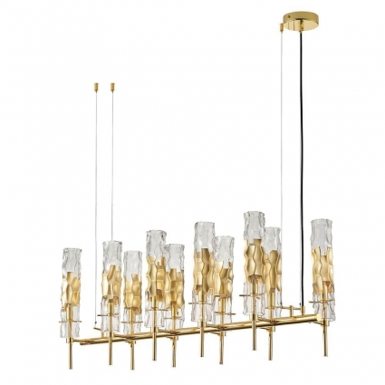 Подвесная люстра Crystal Lux Primavera SP10 Gold в стиле модерн, цвет золотой