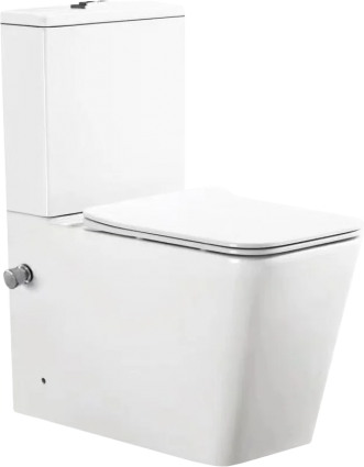 Унитаз-компакт SantiLine SL-5017SM-BD безободковый, с микролифтом, с функцией биде, белый, 36.5x64 см