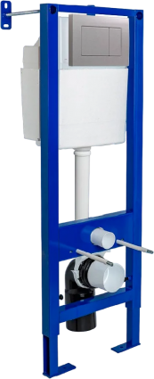 Berges Wasserhaus Система инсталляции для унитазов Berges Atom 410 кнопка матовый хром 41x37.5x138.5 см,  в современном стиле