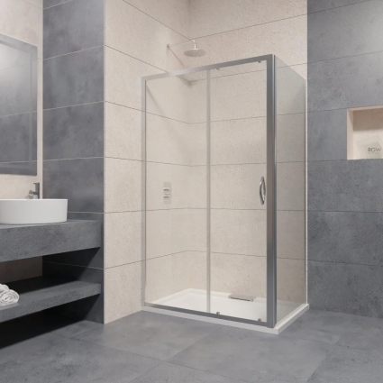 Душевой уголок RGW Passage PA-016+90 см (130-133)x90x195 профиль хром, стекло прозрачное, двери раздвижные, с покрытием анти-капля