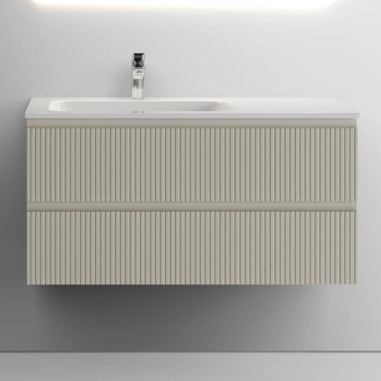 Тумба с раковиной Sancos Snob T 100 см, L, beige soft, подвесная, матовая