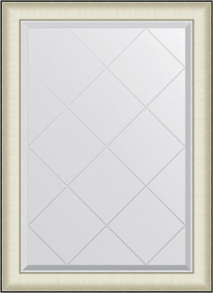 Зеркало Evoform Exclusive-G BY 4569 74х102 белая кожа с хромом, с гравировкой в багетной раме в стиле ретро