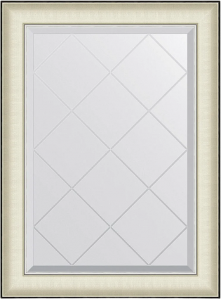 Зеркало Evoform Exclusive-G BY 4567 64х87 белая кожа с хромом, с гравировкой в багетной раме в стиле ретро