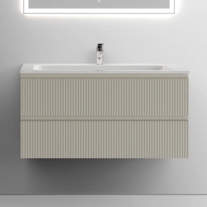 Тумба с раковиной Sancos Snob T 100 см, beige soft, подвесная, матовая
