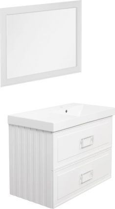 Мебель для ванной La Fenice Cubo Twin 90 R белая подвесная, матовая