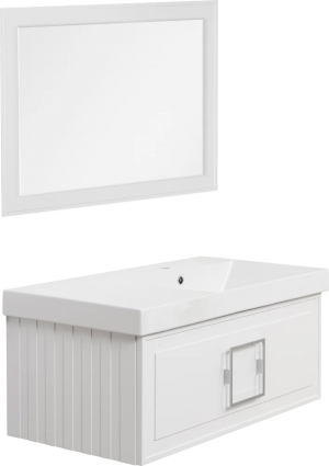 Мебель для ванной La Fenice Cubo 90 R белая подвесная, матовая