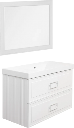 Мебель для ванной La Fenice Cubo Twin 100 белая подвесная, матовая