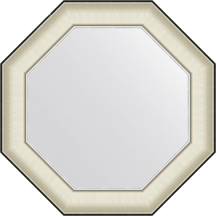 Зеркало Evoform Octagon BY 7446 59х59 белая кожа с хромом, в багетной раме в современном стиле