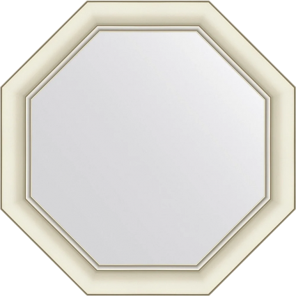 Зеркало Evoform Octagon BY 7437 56х56 белый с серебром, в багетной раме в современном стиле